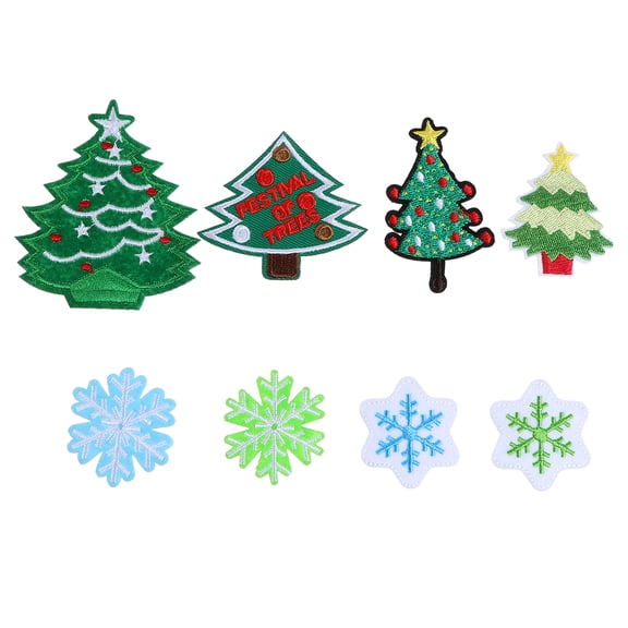 LABSERRON 40Pcs Snowflake Iron on Patches Assorted Colors for Christmas Garments