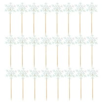 Gymnture 48pcs Christmas Snowflake Cake Toppers Glittering Cake Picks Cupcake Decor Party Supplies for Wedding Birthday Festival