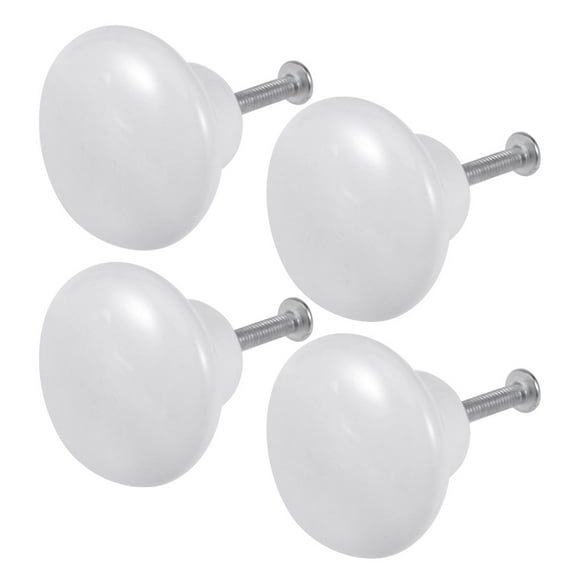 Gymnture 4pcs Ceramic Knobs Cabinet Furniture Handles (White 38mm)