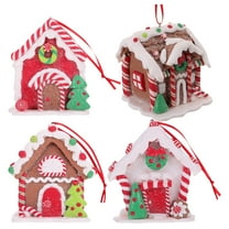 Gymnture 4pcs Gingerbread House Ornaments Xmas Tree Hanging Decorations Holiday Hanging Props