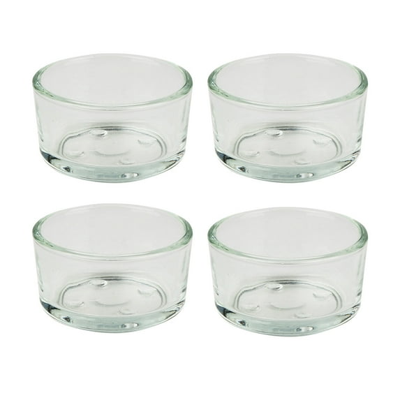 Gymnture 4pcs Pet Reptile Feeder Water Food Glass Bowl Cup Lizard Turtle Cricket Basin Feeding Supplies (Picture 1)