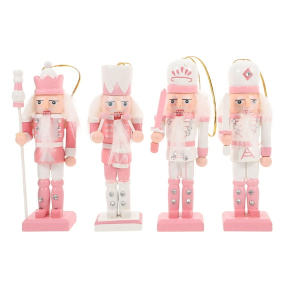 Gymnture 4pcs Pink Nutcracker Xmas Decor 12CM - Holiday Party Favor
