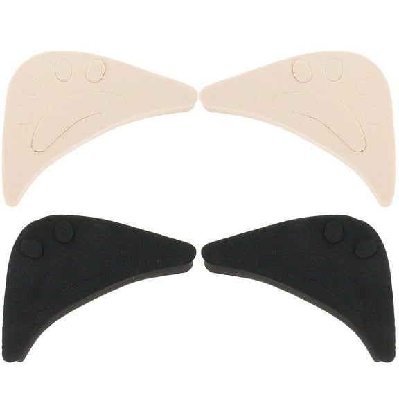 Gymnture 4pcs Reusable Shoe Filler Toe Inserts for High Heels - Beige/Black