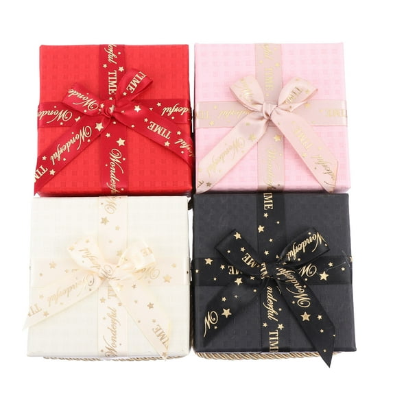 Gymnture 4pcs Vintage Christmas Gift Boxes - Xmas Holiday Wedding Birthday Favor