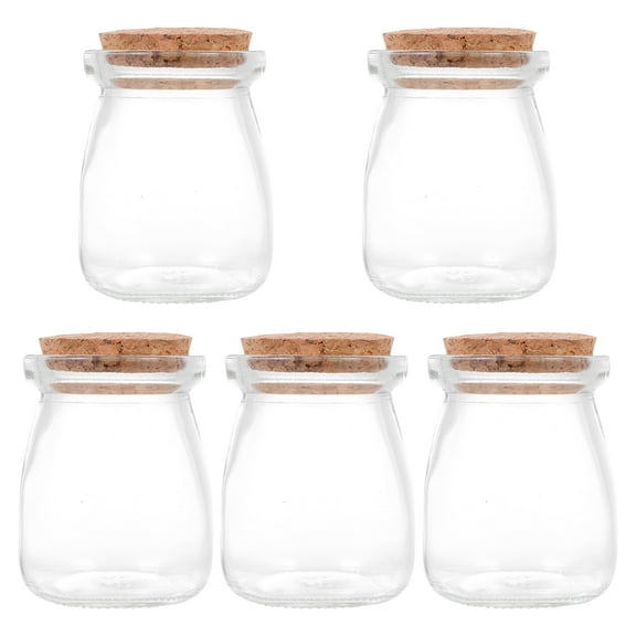 Gymnture 5 Tiny Glass Jars with Cork Tops for Crafts and Weddings