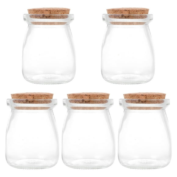 Gymnture 5 Tiny Glass Jars with Cork Tops for Crafts and Weddings