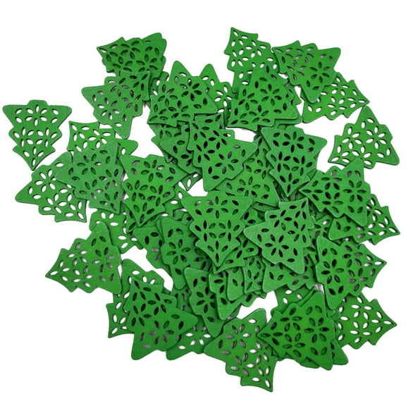 Gymnture 50Pcs Christmas Tree Wood Cutouts Green Wood Slices Crafts