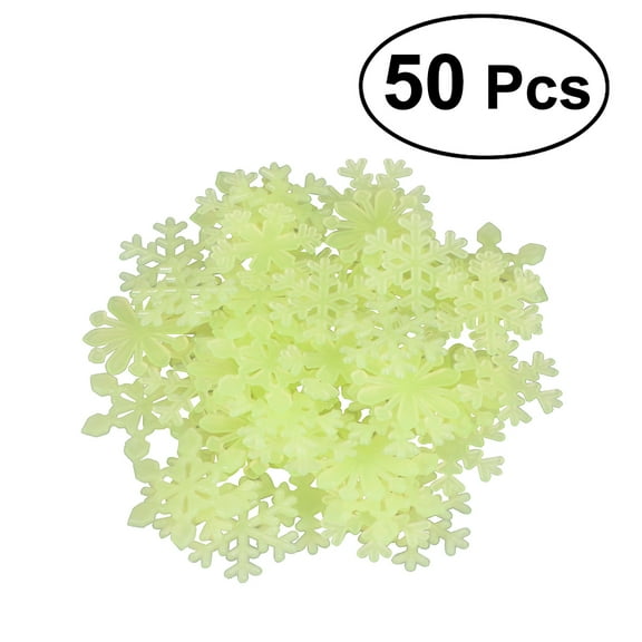 Gymnture 50Pcs Luminous Snowflake Stickers 3D Wall Decals for Xmas Party Home Decor