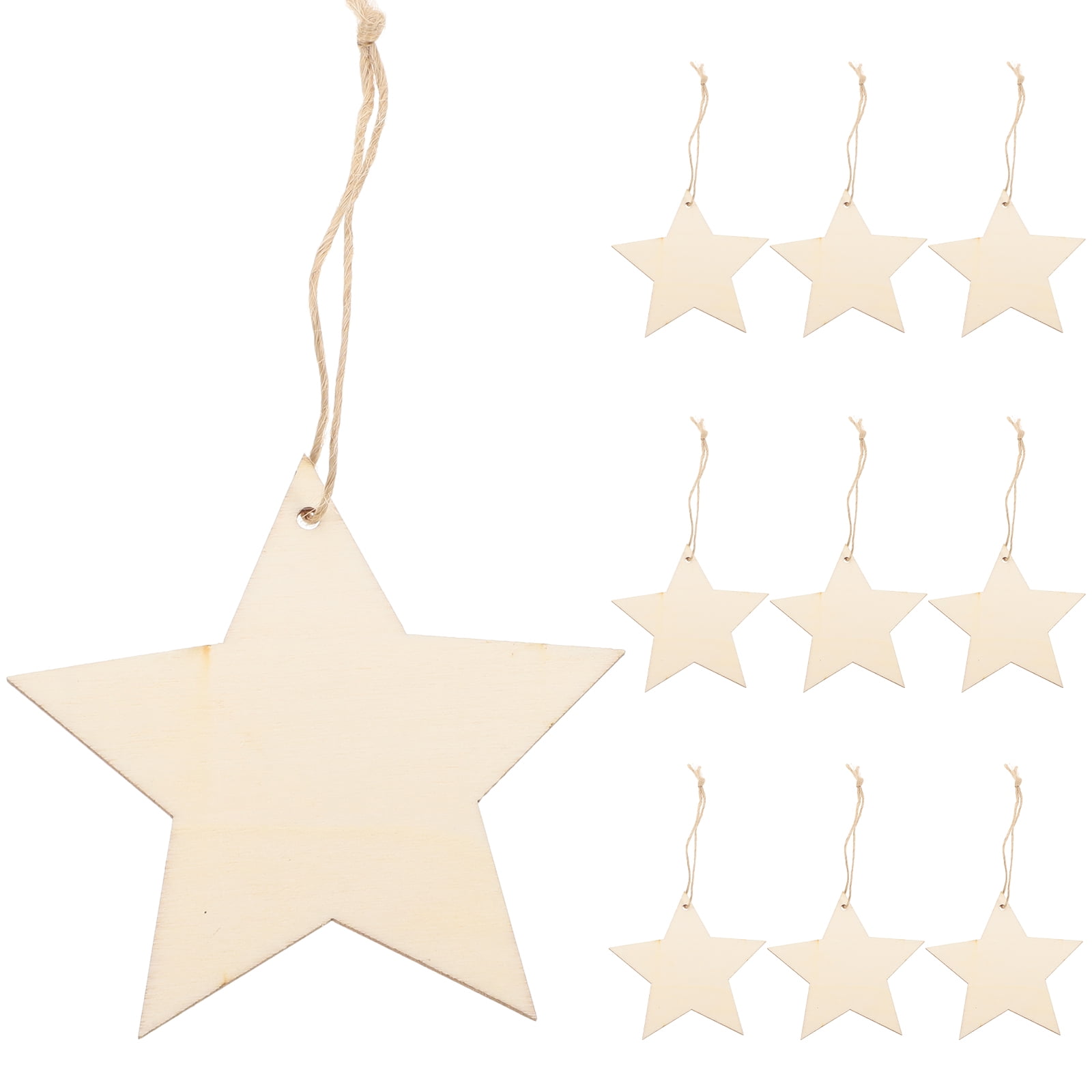 Gymnture 50Pcs Natural Wooden Star Cutouts Christmas Ornaments DIY Gymnture 50pcs natural wooden star cutouts christmas ornaments diy