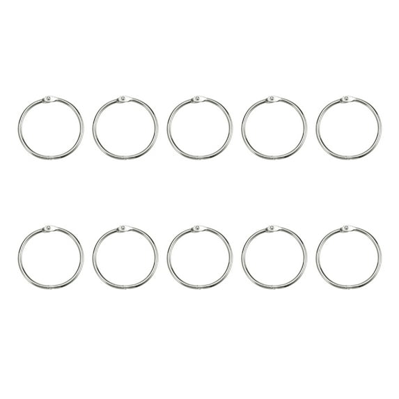 Gymnture 50pcs Loose Leaf Binder Rings Metal Scrapbooking Book Ring Keychain Clip Holder for Photo Paper Organization(Inner Diameter:25mm, Outer Diameter: 30mm,Silver)