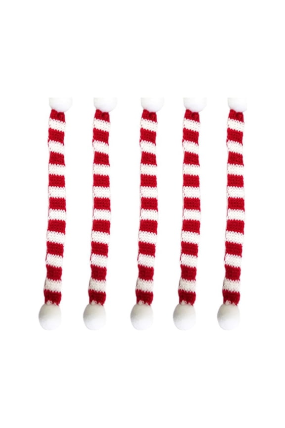 5Pcs Christmas Scarf DIY Knitting Striped Small Scarf - 15cm
