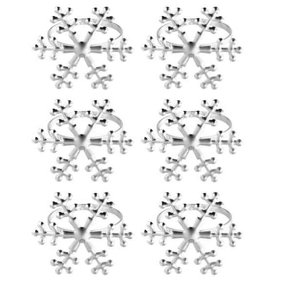 Gymnture 6PCS Snowflake Napkin Rings Xmas Holder Set for Dinner