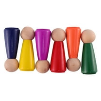 Gymnture 6Pcs Rainbow Wooden Peg Dolls for Toddlers Educational Toys