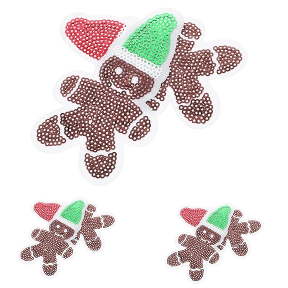 Gymnture 6pcs Christmas Snowman Patch Gingerbread Man Sequin Patch Diy Iron On Or Sew On Embroidered Applique For Clothing Bags Caps Crafts Holiday Decor Supplies