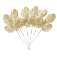 thumbnail image 1 of Gymnture 6pcs Glitter Christmas Tree Leaves Stems - Golden Nativity Decor, 1 of 11