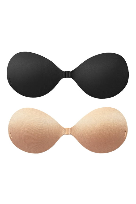 Gymnture Adhesive Strapless Silicone Bra 2Pcs Push Backless Sticky