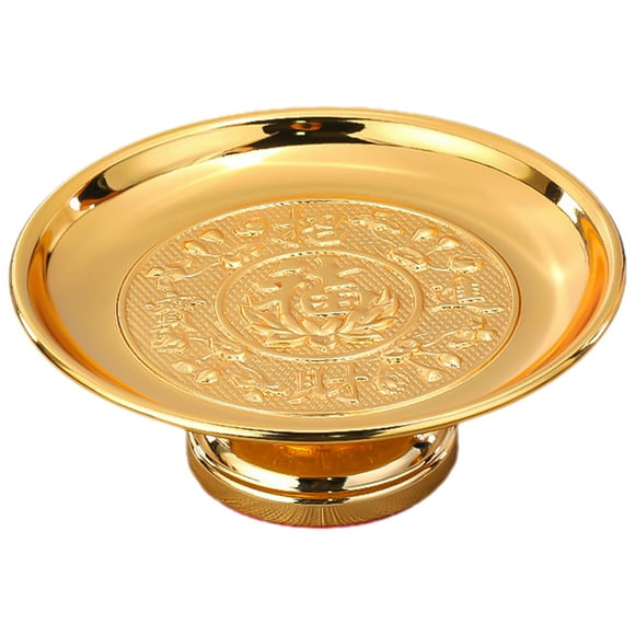 Gymnture Altar Buddhist Offering Plate Tray Temple Tribute Fruit Holder Buddha Worship Supply