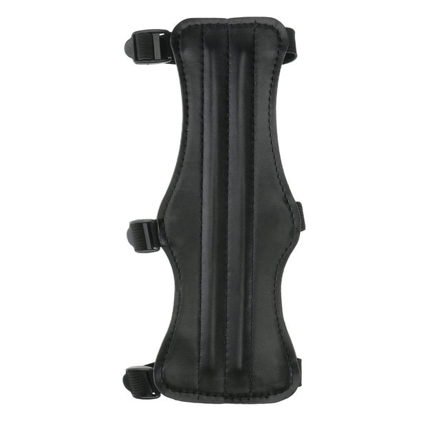 Gymnture Archery Arm Guard PU Leather Adjustable Forearm Protector (Black)