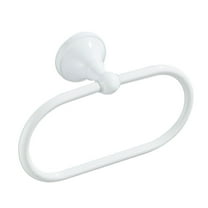 Gymnture Bath Oval Hand Towel Ring White Adhesive Holder Wall Mounted Copper Rack