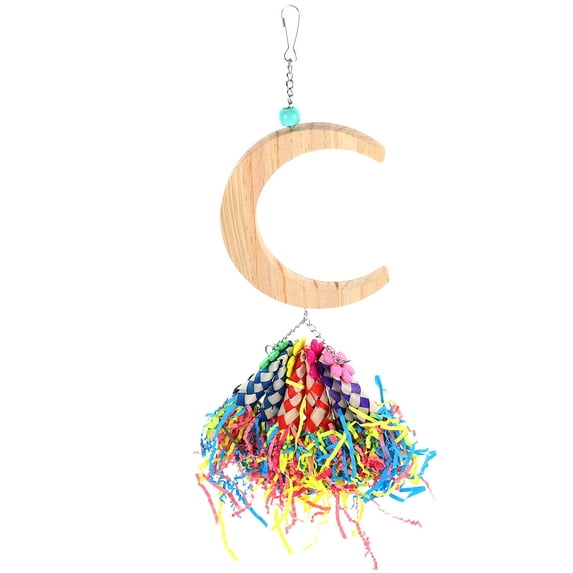 Gymnture Bird Playground Perch Stand Swing Hanging Foraging Toy Wood Parakeet Platform