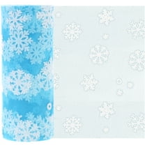 Gymnture Blue Snowflake Tulle Rolls for DIY Decoration - 15CM
