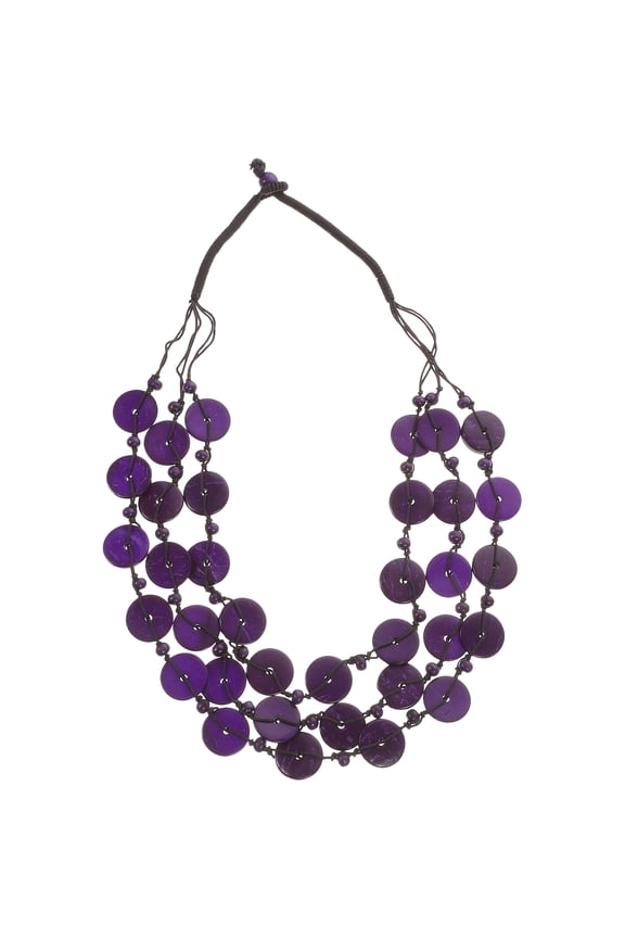 Boho Coconut Shell Choker Wood Bead Necklace Hawaii Party