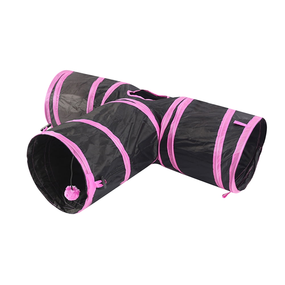 View of Gymnture Cat 3 Way Tunnel Collapsible Cat Tunnel Toys Interactive Tube ...