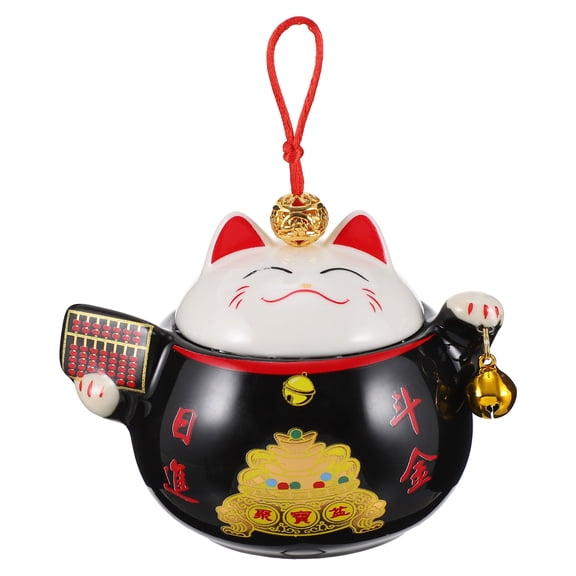 Gymnture Ceramic Cat Tea Jar with Bell - Kitchen Storage for Candy, Coffee, Sugar, Nuts