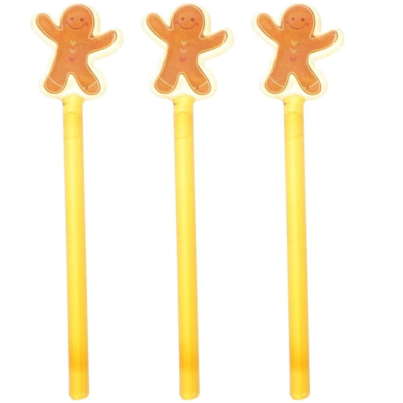 Gymnture Christmas Gingerbread Man Swizzle Sticks - Set of 3