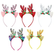 Gymnture Christmas Reindeer Sequin Headband - 5pcs (Mixed Color)