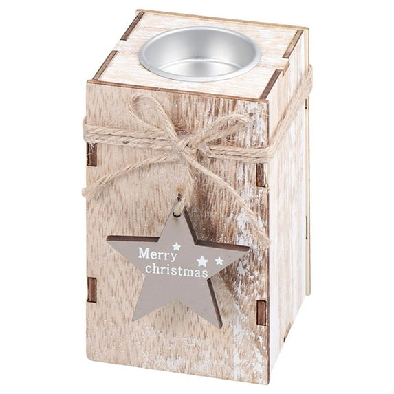 Gymnture Christmas Wooden Tealight Candle Holder Vintage Table Centrepiece