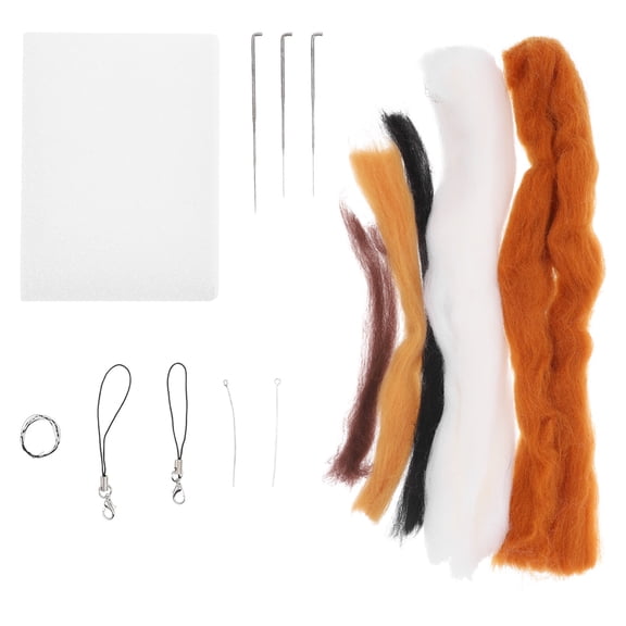 FRCOLOR DIY Felt Cat Making Kit with Wool Felt Foam and Iron for Kids Multi Color 2 Sets