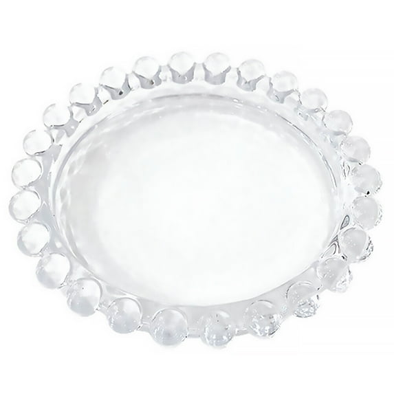 Gymnture Clear Glass Plates with Beaded Rim for Serving and Dining