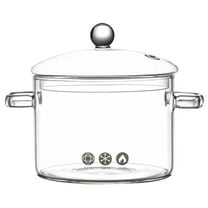 Gymnture Clear Glass Stew Pot with Cover - 1500ml