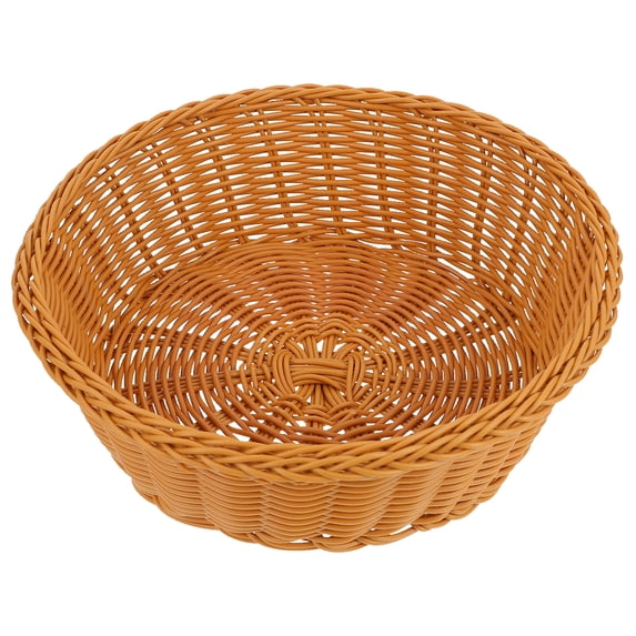 LABSERRON Plastic Bread Basket, 1Pc Rattan-Style Woven Storage Basket for Kitchen, Home Decor, Coffee Table Organizer