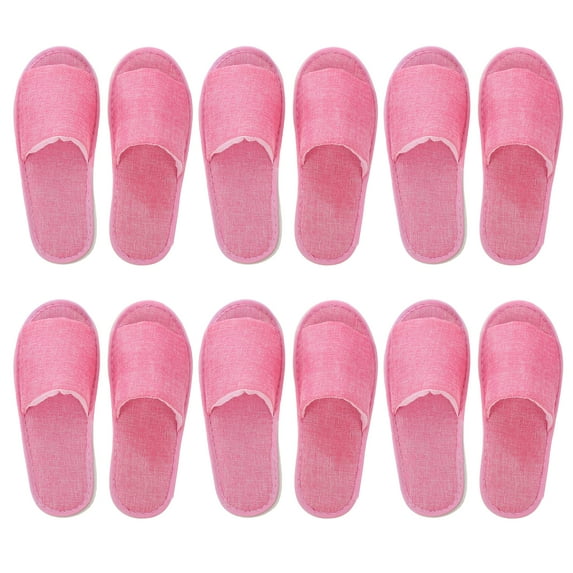 Gymnture Comfortable Cloth Unisex Guest Slippers for Travel Wedding 6 Pairs