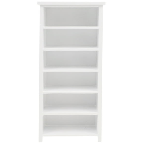 Gymnture Dollhouse Miniature Wooden Bookcase 1:12 Scale 6 Layer Display Shelf for Dolls