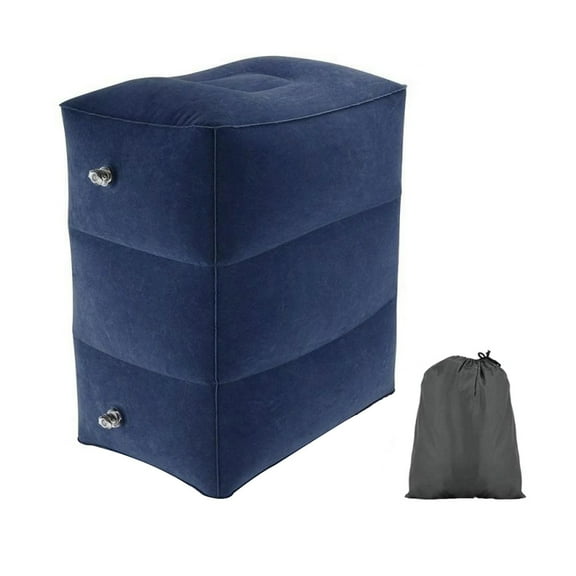Gymnture Footrest Pillow Ottoman Rest for Travel & Office (Dark Blue)