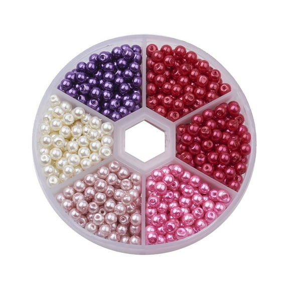 Gymnture Glass Beads Pearl Pearls 4Mm Colored Making Stitch Makeup Crafts Jewelry Cross Bracelet Diy 6Mm Round Peal Necklace