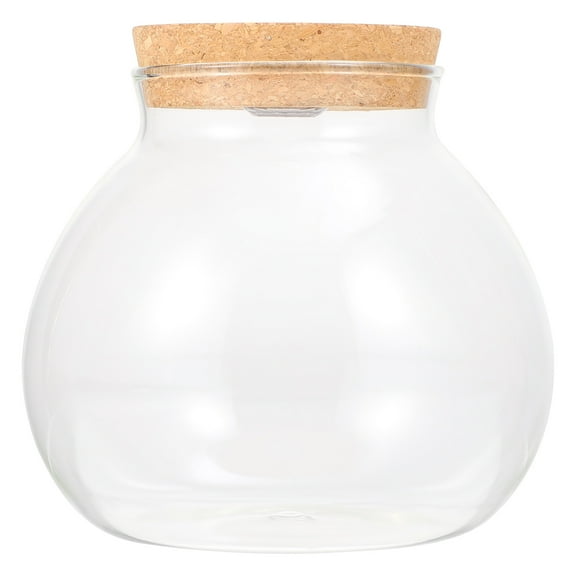 Gymnture Glass Terrarium Container DIY Plants Vase LED Light 14X13X13cm