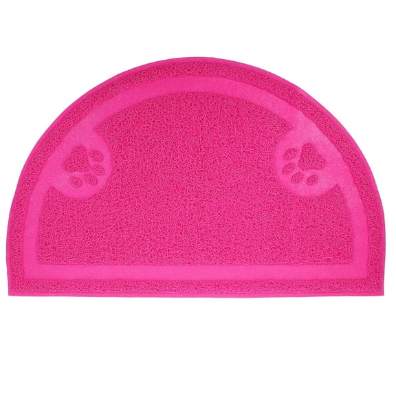 Gymnture Half-round Pet Puppy Dog Cat Litter Mat Claws Pet Small Footprint Foot Sleeping Pad Placemat Cleaning Carpet (Rose Red)
