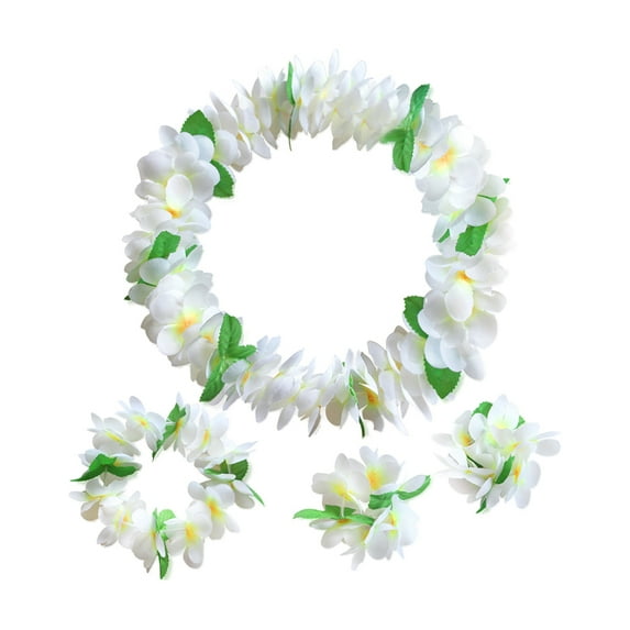 Gymnture Hawaiian Luau Flower Leis Set - 4 Pcs
