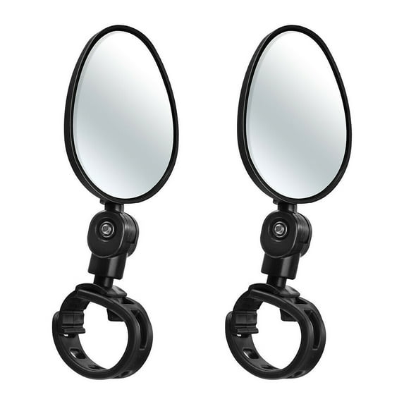 Gymnture MTB Handlebars 1 Pair Bike Rear View Mirrors 360 degree Rotatable Oval Mirror
