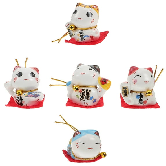 Gymnture Maneki Neko Lucky Cat Figurine for Wealth Home Car Decoration