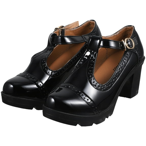 Gymnture Mary T Strap Chunky Platform Pumps with Buckle