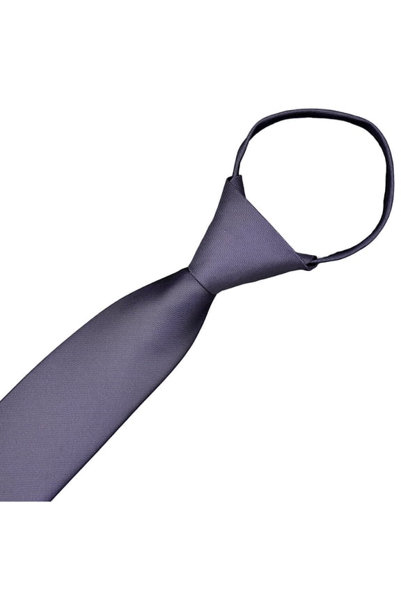 Men's Purple Zipper Tie Clip-on Adjustable Neck Strap Wedding Skinny Ties