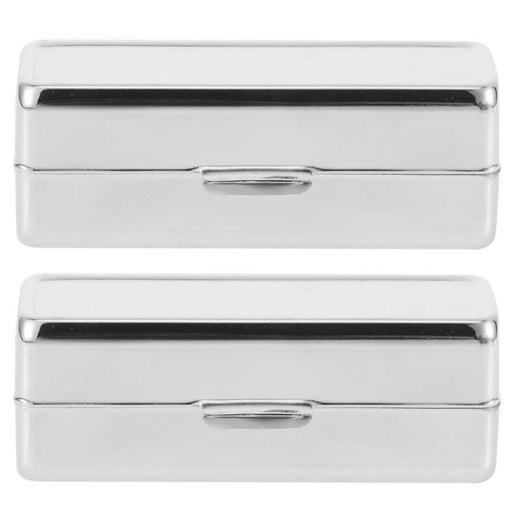 Gymnture Metal Lipstick Boxes: Lip Gloss Holder with Mirror 2pcs