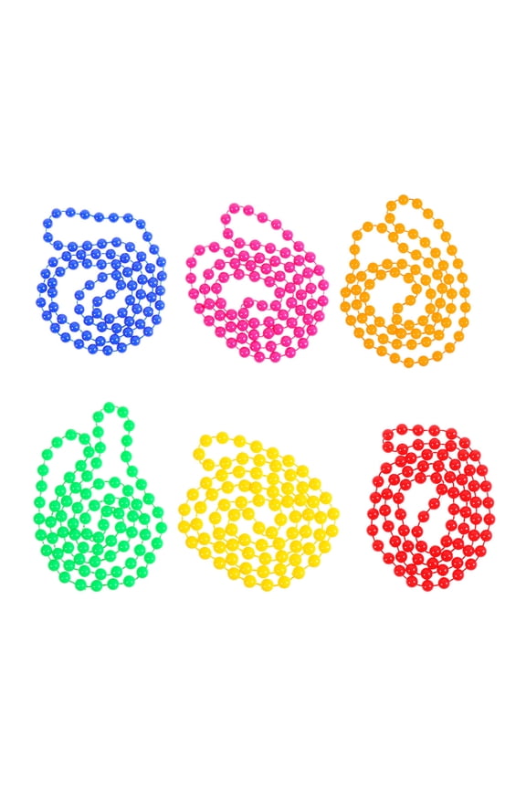 Assorted Color Plastic Party Necklaces 2-Pack for Family Masquerade and Celebration Events
