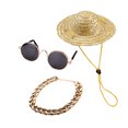 thumbnail image 1 of Gymnture Mexican Hat Sunglasses & Necklace Set for Dogs/Cats - 3PCS, 1 of 10