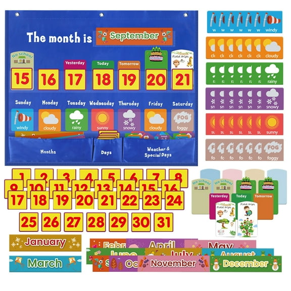 Gymnture New Year's Day 2022 Kids Magnetic Daily Calendar for Wall